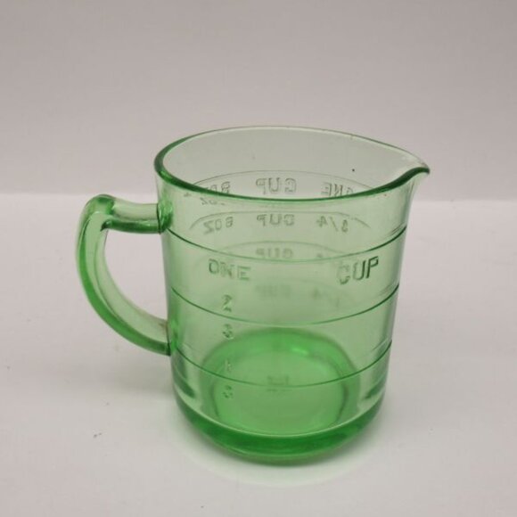 Hazel Atlas Depression Glass Green ONE CUP One Spout Measuring Cup - Picture 3 of 4
